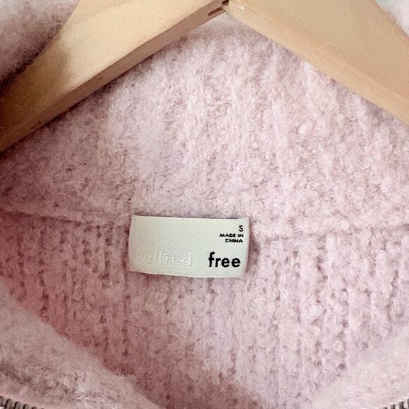 Aritzia Wilfred Free Gwyneth Wool Alpaca Cropped Quarter-Zip Knit Sweater Small - Picture 8 of 9